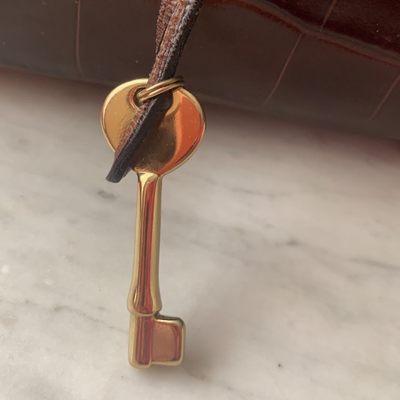 Fossil Leather Y2K Reptile Embossed Unusual Structured Bag 💥 - Picture 4 of 16